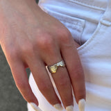 925 Sterling Silver Ring - Solid Gold over Silver with White Cubic Zirconia - Olivia Star Jewelry 1634R