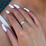 925 Sterling Silver Ring - Solid Gold over Silver with White Cubic Zirconia - Olivia Star Jewelry 1634R