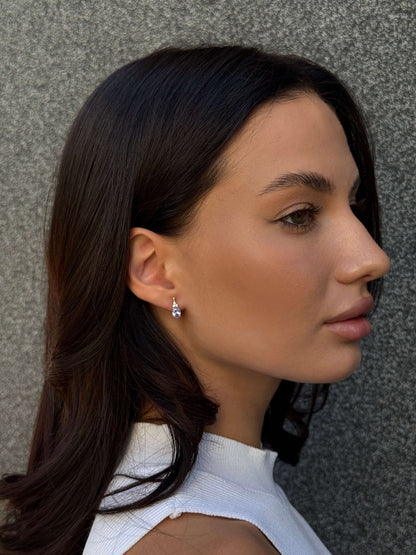 Pendientes de moissanita para mujer | Plata de ley 925 con baño de oro de 18 quilates | Diseño conmovedor