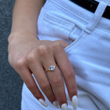 925 Sterling Silver Ring - Gold Plated with Lavender Accent Elegant Design - Olivia Star Jewelry 1803LR