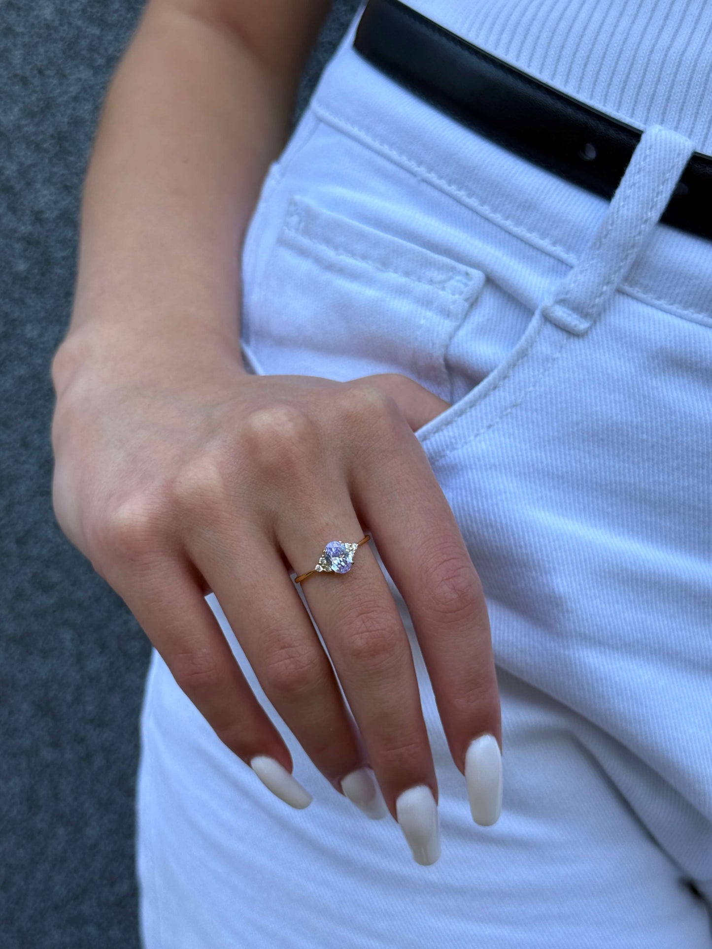 14K Gold Bonded Ring | Lavender Elegant | Sterling Silver