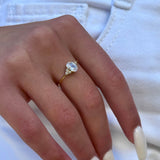 925 Sterling Silver Ring - Slim Gold Plated with White Cubic Zirconia Elegant Design - Olivia Star Jewelry 1803LR