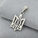 Ukrainian Trident & Sword Pendant in Solid 925 Sterling Silver 1853P