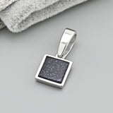 Classic Silver Pendant with Unique Cairo Night Stone 925 1947P