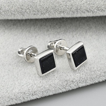 Sterling Silver Stud Earrings | Cairo Stone Minimalist