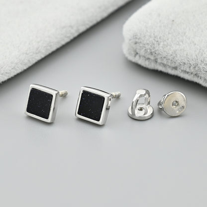 Sterling Silver Stud Earrings | Cairo Stone Minimalist