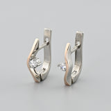 Pendientes de moissanita para mujer | Plata de ley 925 con baño de oro de 18 quilates | Diseño conmovedor