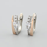 Pendientes de moissanita para mujer | Plata de ley 925 con baño de oro de 18 quilates | Diseño conmovedor