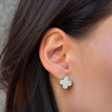 925 Sterling Silver Earrings - Solid Gold Layer with Cubic Zirconia Elegant Design - Olivia Star Jewelry 1993E