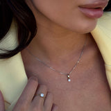 925 Sterling Silver Pendant - Gold Accent and White Cubic Zirconia Timeless Look - Olivia Star Jewelry 2017P