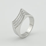 Minimalist Silver Band with Cubic Zirconia 2119R