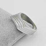 Minimalist Silver Band with Cubic Zirconia 2119R