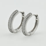 Classic Sterling Silver Earrings with White CZ 2137/1E