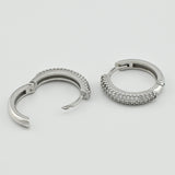 Classic Sterling Silver Earrings with White CZ 2137/1E