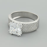 Modern Silver Stacking Ring with White Cubic Zirconia 2137R