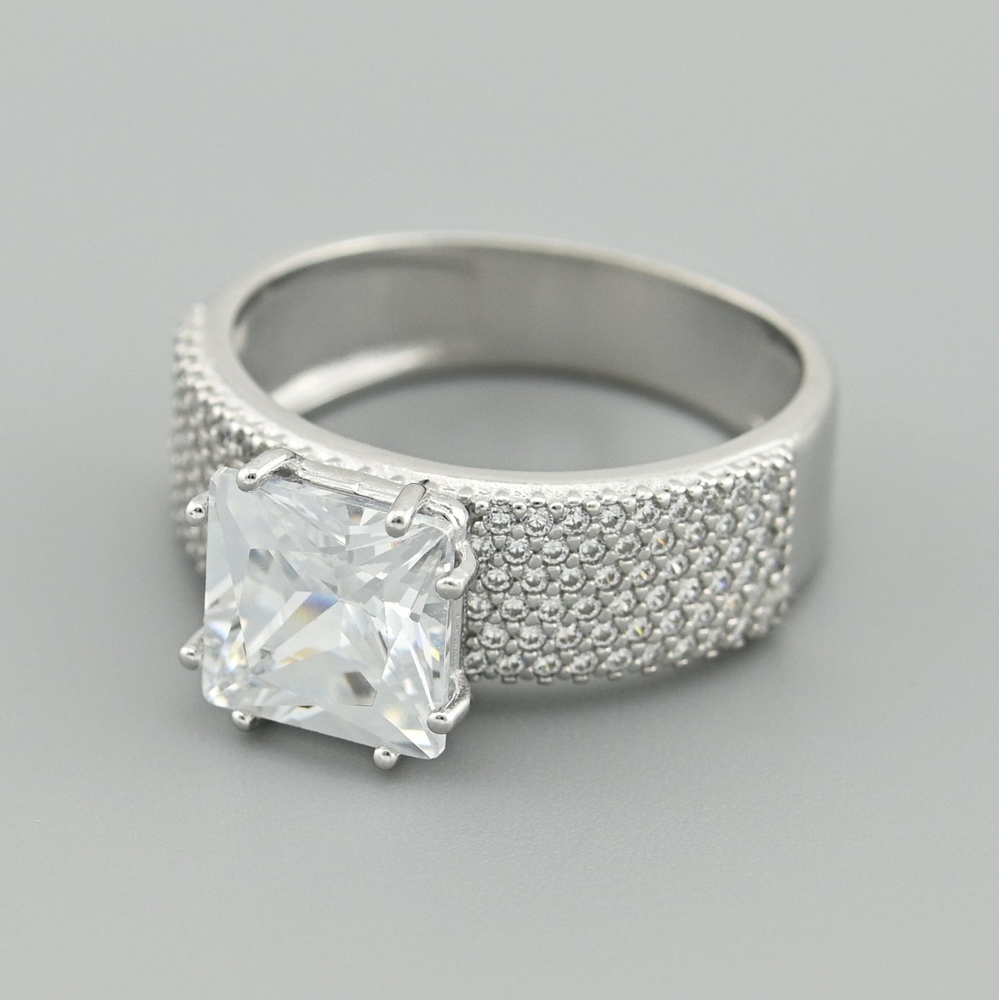 Cubic Zirconia Ring | Modern Stacking | Sterling Silver