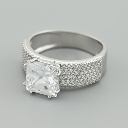 Cubic Zirconia Ring | Modern Stacking | Sterling Silver