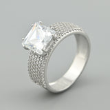 Modern Silver Stacking Ring with White Cubic Zirconia 2137R