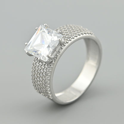 Cubic Zirconia Ring | Modern Stacking | Sterling Silver