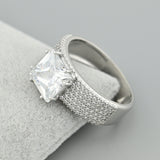 Modern Silver Stacking Ring with White Cubic Zirconia 2137R