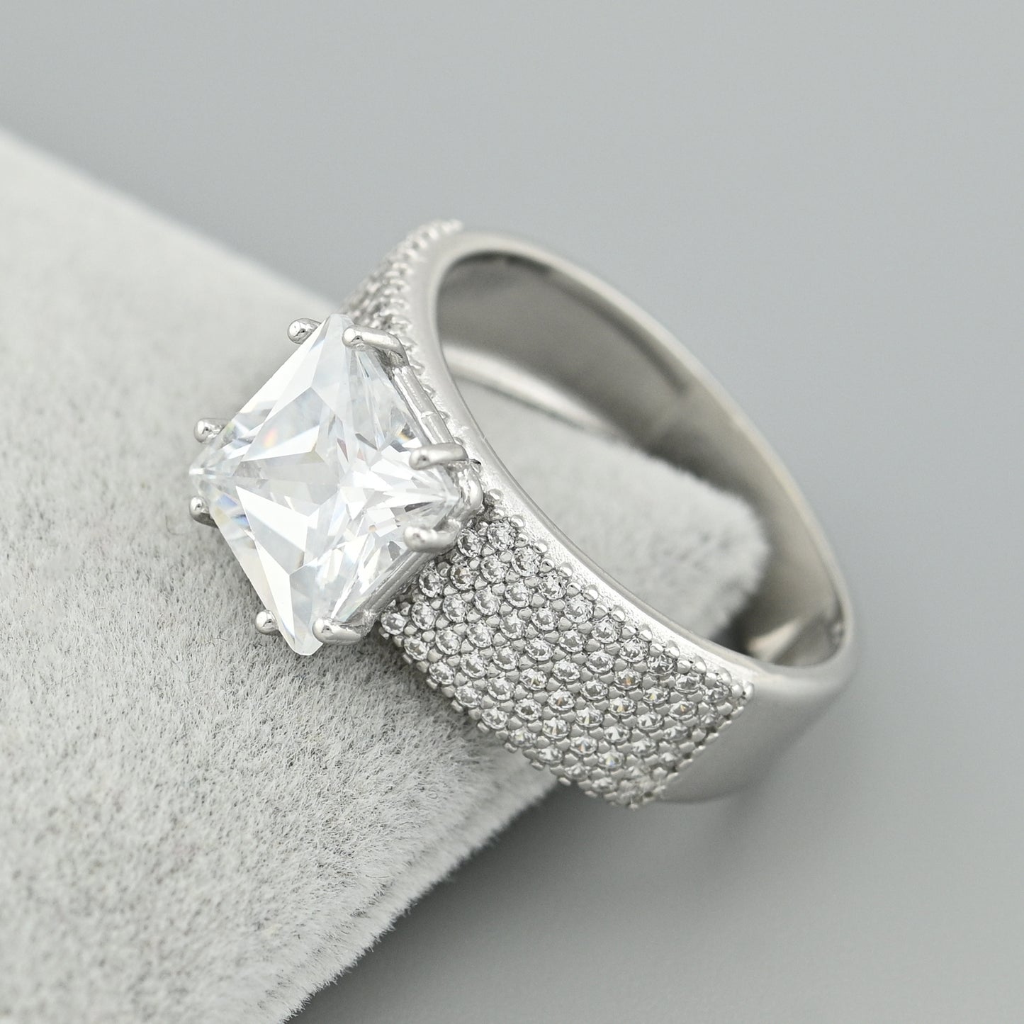 Cubic Zirconia Ring | Modern Stacking | Sterling Silver