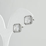 Pendientes de moissanita para mujer | Plata de ley 925 con baño de oro de 18 quilates | Diseño conmovedor