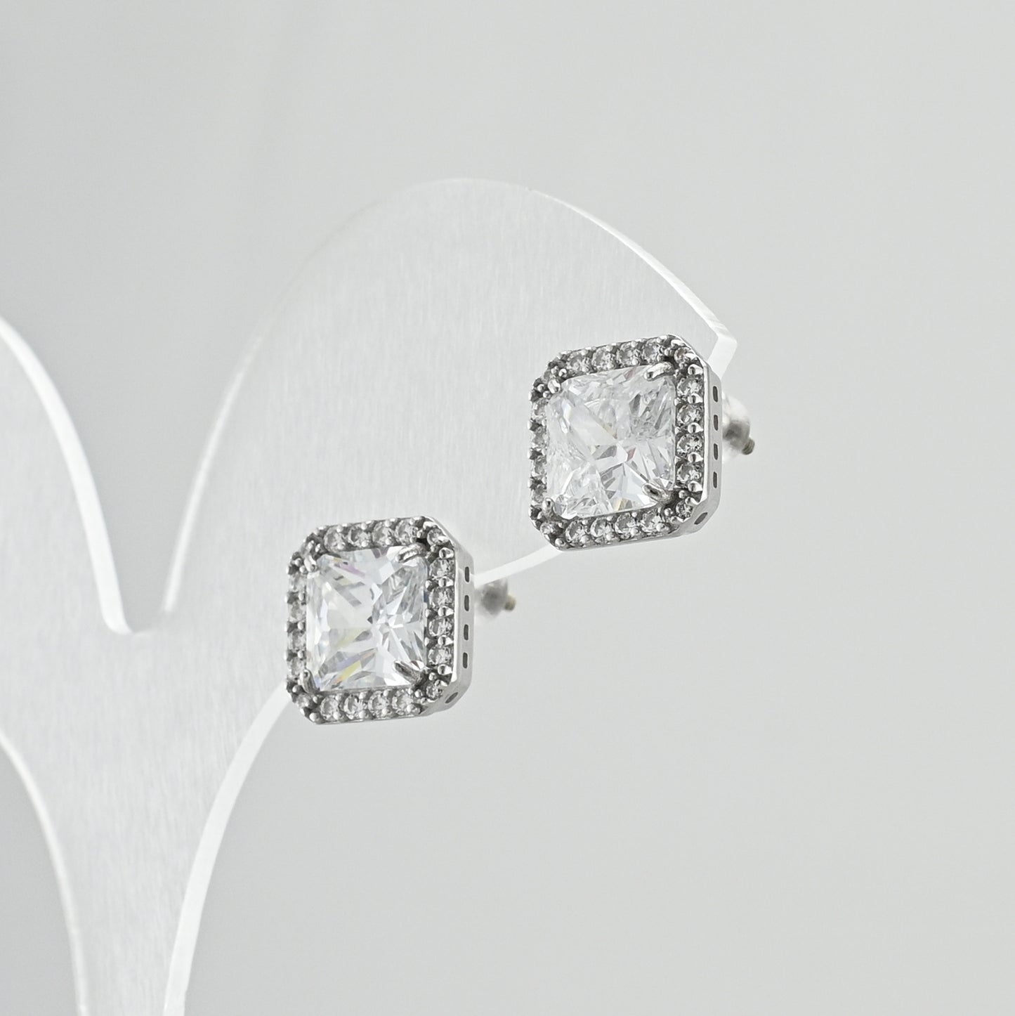 Cubic Zirconia Stud Earrings | Classic | Sterling Silver