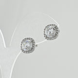 Pendientes de moissanita para mujer | Plata de ley 925 con baño de oro de 18 quilates | Diseño conmovedor