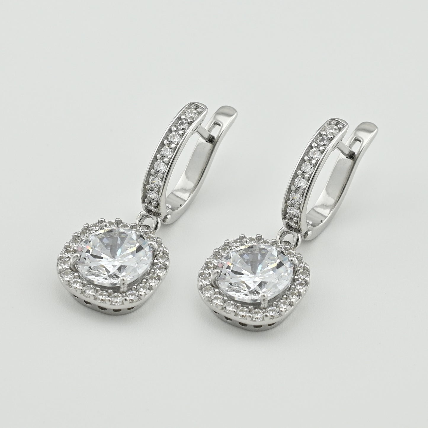 Cubic Zirconia Drop Earrings | Elegant | Sterling Silver