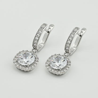 Cubic Zirconia Drop Earrings | Elegant | Sterling Silver