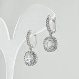 Elegant Sterling Silver Dangle Earrings with White CZ 2169E