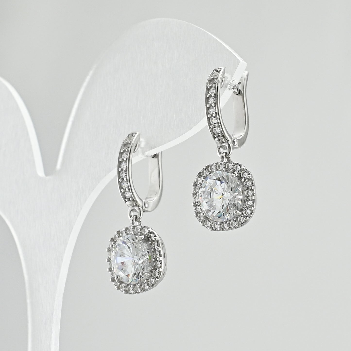 Cubic Zirconia Drop Earrings | Elegant | Sterling Silver