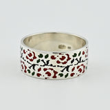 Minimalist Silver Ring with Enamel Accent 2192R