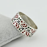 Minimalist Silver Ring with Enamel Accent 2192R
