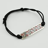 Women's Stylish 925 Silver Bracelet with Red and Black Enamel 2192BR