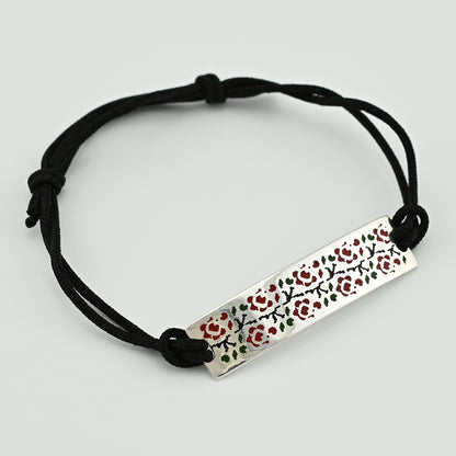 Enamel Bracelet | Black Enamel Stylish | Sterling Silver