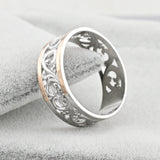 925 Sterling Silver Two-Tone Ring - Gold Plated Design Natalie - Olivia Star Jewelry 351R