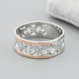 Two-Tone Sterling Silver & Gold Stackable Ring for Women Natalie 351R