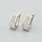Pendientes de moissanita para mujer | Plata de ley 925 con baño de oro de 18 quilates | Diseño conmovedor