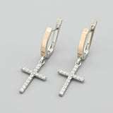 Pendientes de moissanita para mujer | Plata de ley 925 con baño de oro de 18 quilates | Diseño conmovedor
