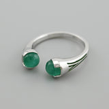 Sterling Silver Ring Merida with Green Ulexite 765R