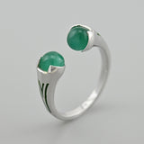 Sterling Silver Ring Merida with Green Ulexite 765R