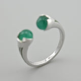 Sterling Silver Ring Merida with Green Ulexite 765R