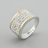 Two-Tone Sterling Silver & Gold Stackable Ring for Women Marlene 514R