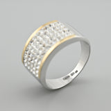 Two-Tone Sterling Silver & Gold Stackable Ring for Women Marlene 514R