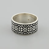 Sterling Silver Ring with Black Enamel 1526R
