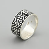 Sterling Silver Ring with Black Enamel 1526R