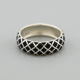 Sterling Silver Ring with Black Enamel 1636R