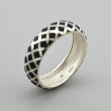 Sterling Silver Ring with Black Enamel 1636R