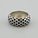Elegant Sterling Silver Ring with Black Enamel 1631R